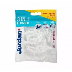 Jordan Flosser 3 w 1, nić dentystyczna, wykałaczka, czyścić do języka, 36 + 14 sztuk