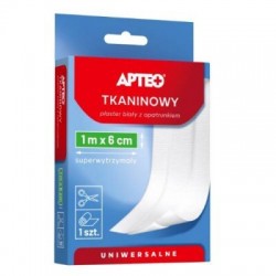 Apteo Care Plaster tkaninowy z opatrunkiem 1m x 6 cm, 1 sztuka