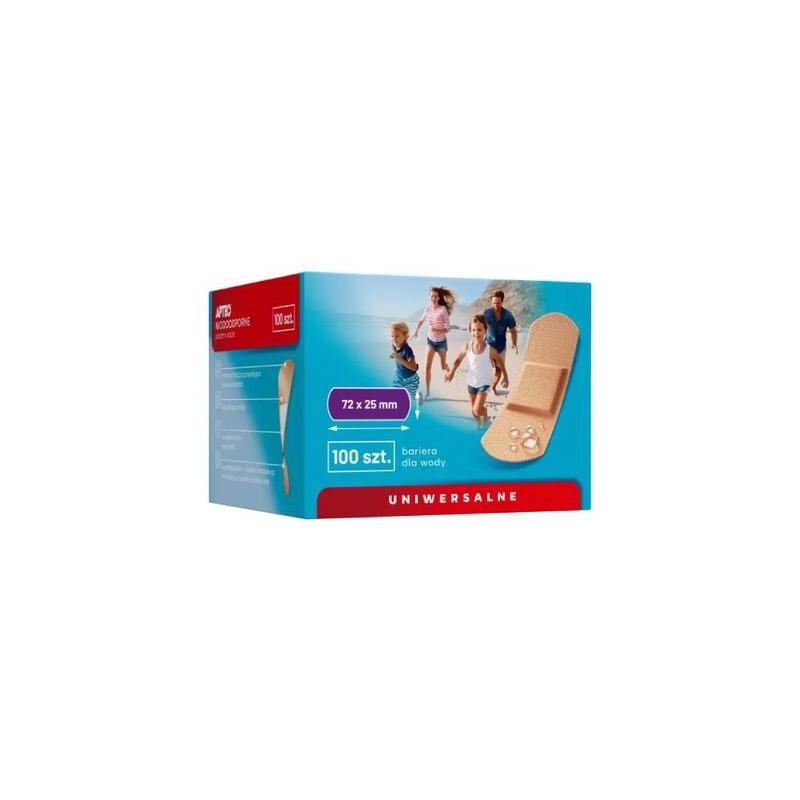 Wodoodporne Plastry duże 72x25mm Apteo, 100 sztuk 