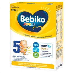 Bebiko Junior 5 Nutriflor Expert, odżywcza formuła na bazie mleka, dla przedszkolaka, 600 g