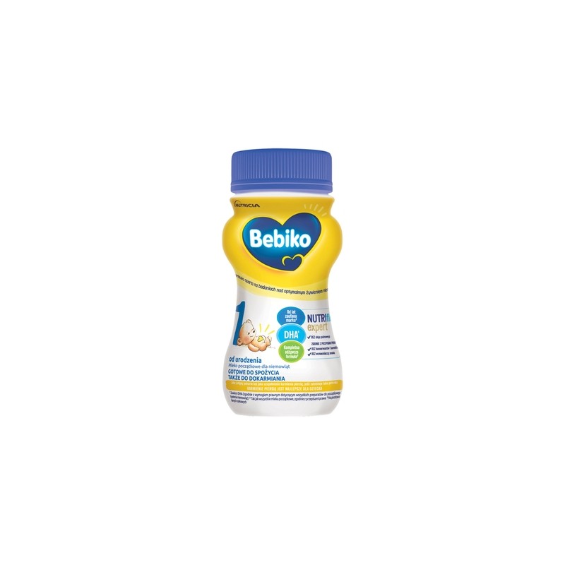 Bebiko 1 Nutriflor Expert, mleko początkowe gotowe do spożycia, od urodzenia, 200 ml 