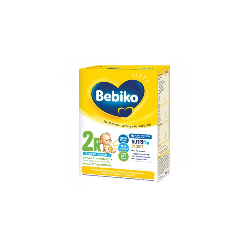 Bebiko 2R Nutriflor Expert, mleko następne z kleikiem ryżowym, powyżej 6 miesiąca, 600 g 