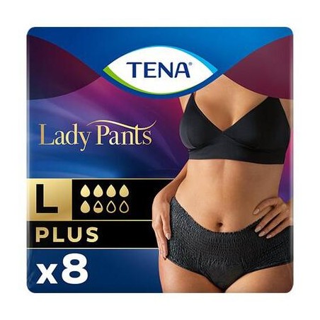  Tena Lady Pants Noir Plus, majtki chłonne, rozmiar L, 95-130 cm, 8 sztuk 