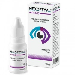 Hexoftyal PHMB, łagodzące i nawilżające krople do oczu, 15 ml
