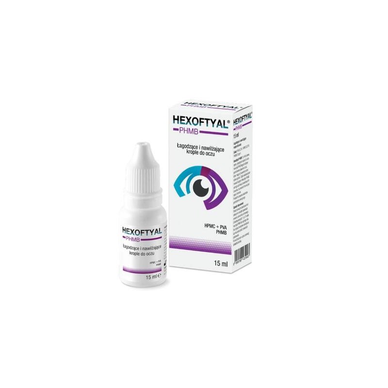 Hexoftyal PHMB, łagodzące i nawilżające krople do oczu, 15 ml 