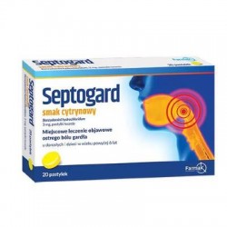 Septogard smak cytrynowy 3 mg, 20 pastylek twardych