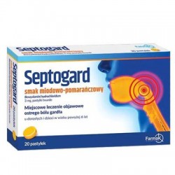 Septogard smak miodowo-pomarańczowy 3 mg, 20 pastylek twardych