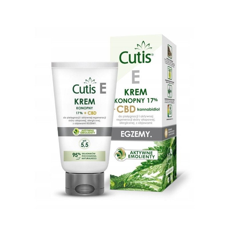 Cutis E krem konopny 17% z CBD na Egzemę 120 ml 
