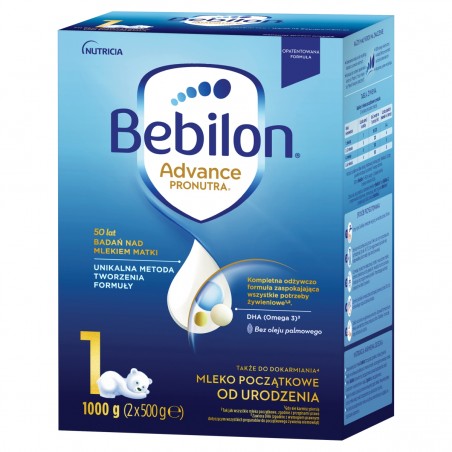 Bebilon Advance Pronutra 1, mleko początkowe, od urodzenia, 1000 g
