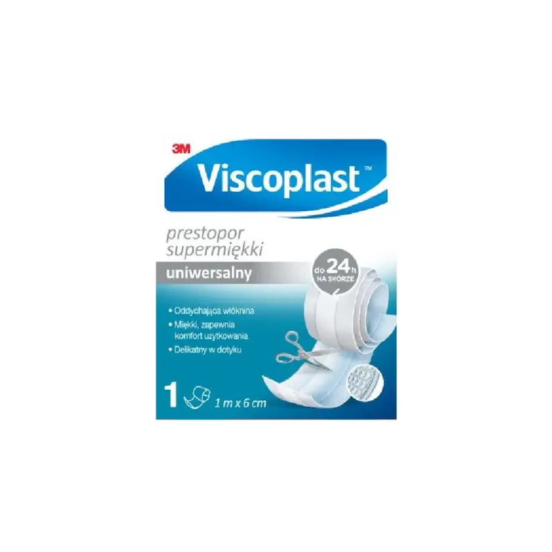 Viscoplast Prestopor Supermiękki, plaster, 1 m x 6 cm 