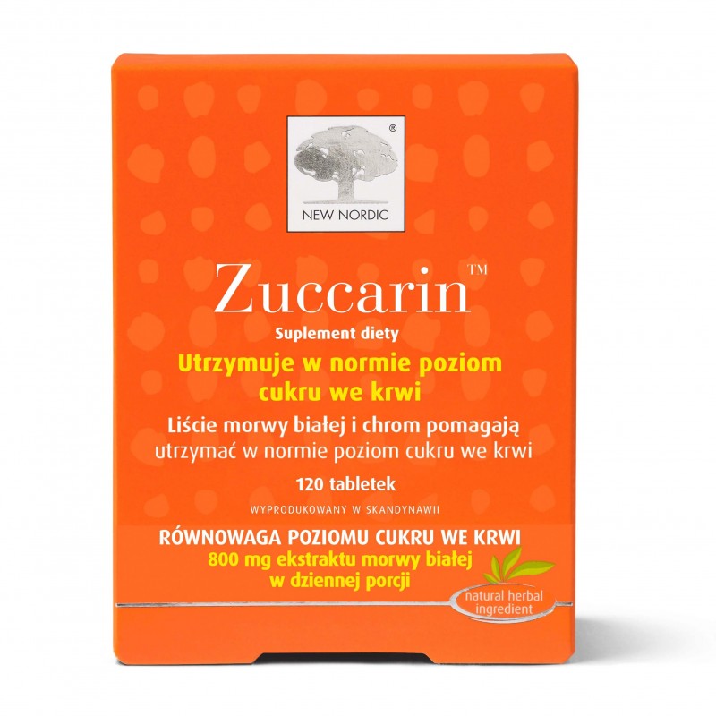 Zuccarin, morwa biała, 120 tabletek 