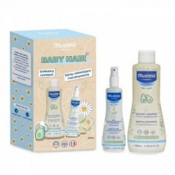 MUSTELA BEBE ZESTAW BABY HAIR delikatny szampon 500 ml + spray ułatwiający rozczesywanie 200 ml