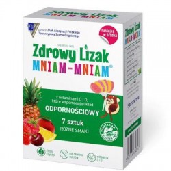 Zdrowy Lizak Mniam-Mniam, różne smaki, naklejka w środku, 7 sztuk