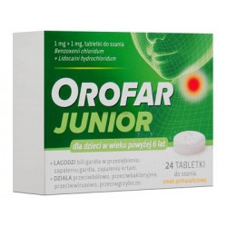 Orofar - 24 tableteki do ssania, 1 mg+1mg