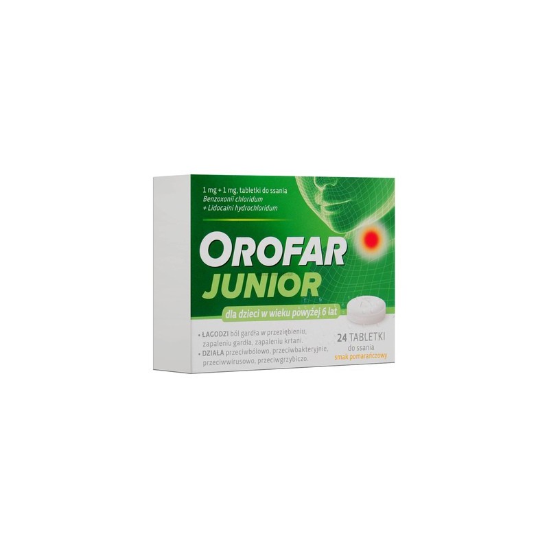 Orofar - 24 tableteki do ssania, 1 mg+1mg 