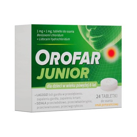 Orofar - 24 tableteki do ssania, 1 mg+1mg