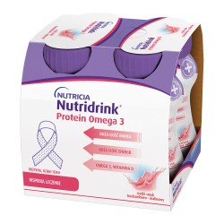 Nutridrink Protein Omega 3 o smaku truskawkowym, 500 ml