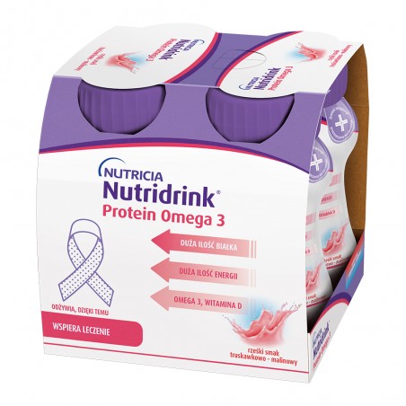  Nutridrink Protein Omega 3 o smaku truskawkowym, 500 ml KRÓTKA DATA: 2025.10.11 
