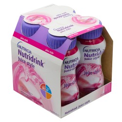 Nutridrink Juicy Style o smaku truskawkowym, 4 butelki po 200 ml