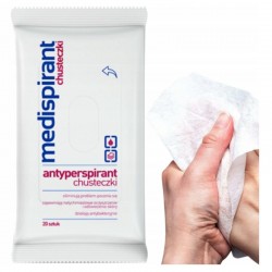 Medispirant, chusteczki nawilżane, antyperspirant, 20 sztuk