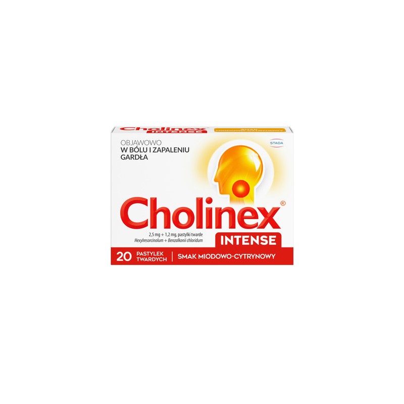 Cholinex Intense o smaku miodowo-cytrynowym, 20 tabletek 