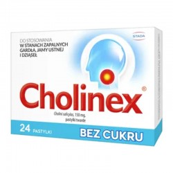 Cholinex bez cukru 150 mg, 24 pastylki do ssania