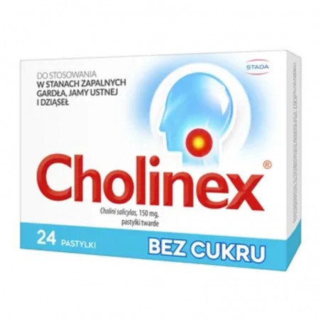  Cholinex bez cukru 150 mg, 24 pastylki do ssania 