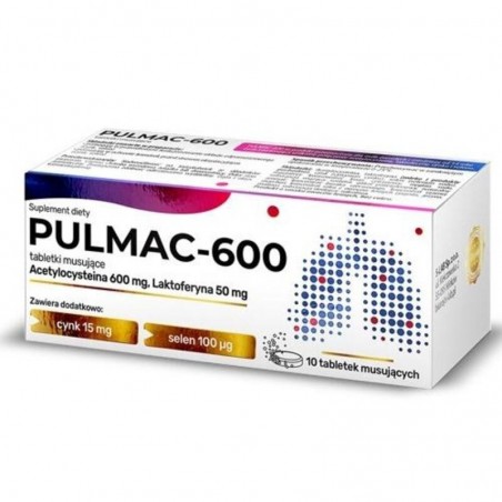 Pulmac - 600 acetylocysteina, 10 tabl. musujących