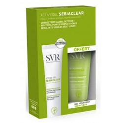 SVR SEBIACLEAR, aktywny żel redukujący, 40 ml + żel do mycia twarzy
