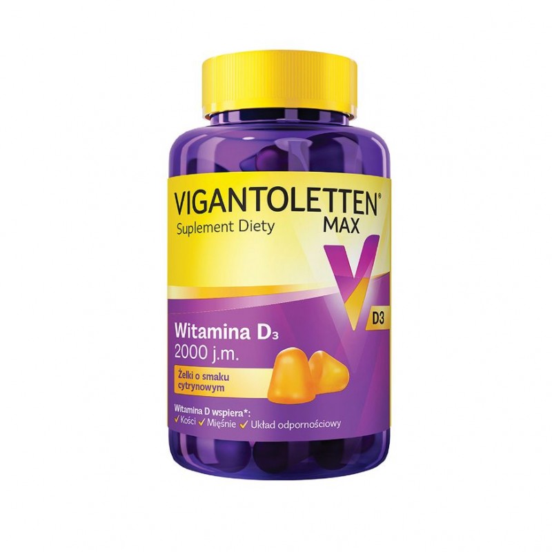 Vigantoletten Max | Suplement diety | 60 żelek o smaku cytrynowym 