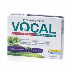 VOCAL, czarna porzeczka, 24 pastylki do ssania