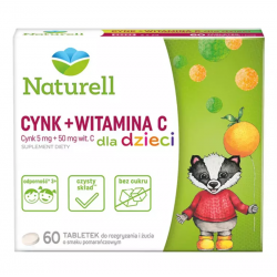 Naturell Cynk + Witamina C dla dzieci 60 tabletek