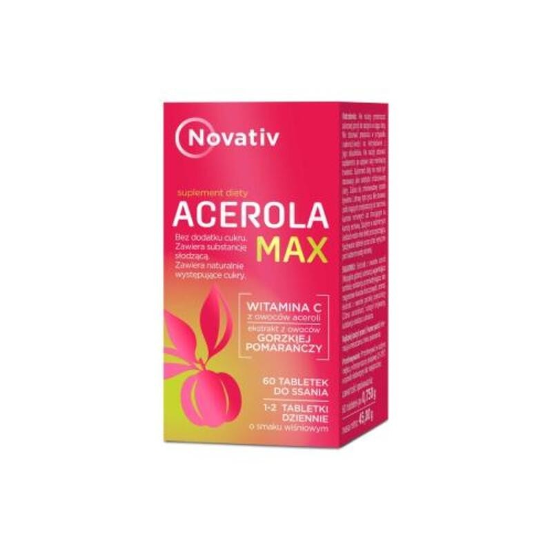 Novativ Acerola Max, 60 tabletek do ssania 
