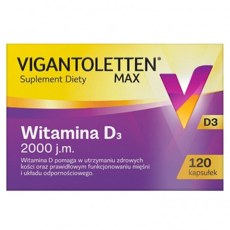  Vigantoletten Max 2000 j.m., 120 kapsułek 