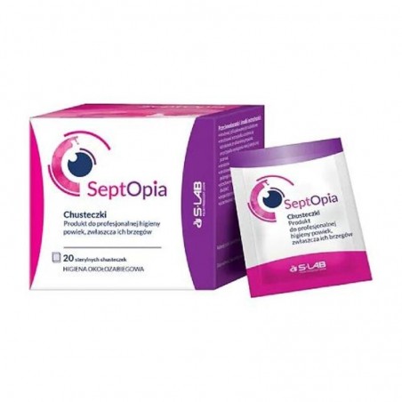 SeptOpia sterylne chusteczki jednorazowe do higieny powiek, 20 szt