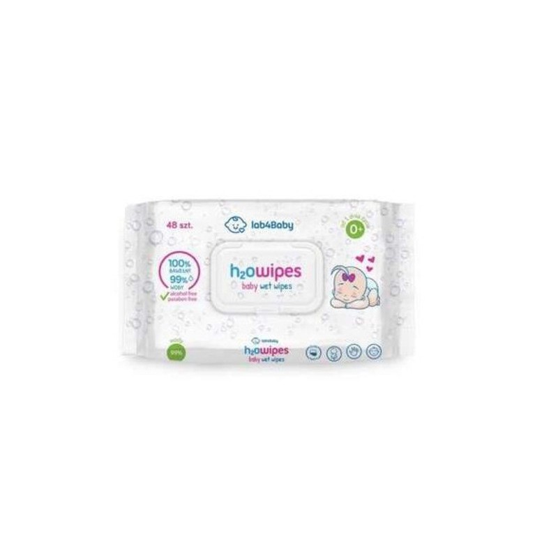 Lab4BABY h2owipes, BABY WET WIPES chusteczki, 48 sztuk 