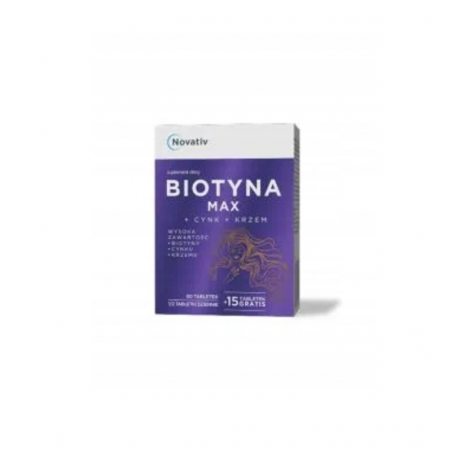  Novativ Biotyna Max + Cynk + Krzem , 75tabletek 