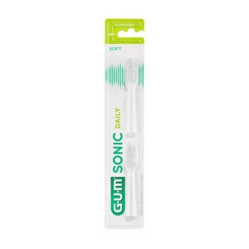 Sunstar GUM Wymienna końcówka Sonic Daily białe, 2 sztuki 