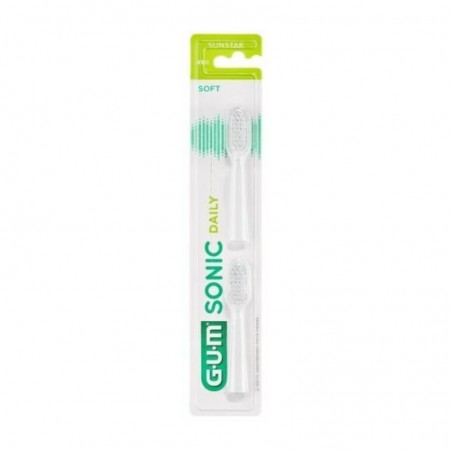  Sunstar GUM Wymienna końcówka Sonic Daily białe, 2 sztuki 