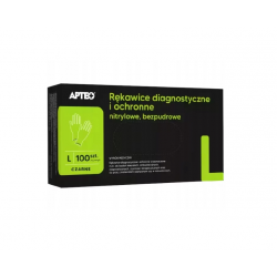 Apteo, Rękawice diagnostyczne i ochronne nitrylowe, bezpudrowe, czarne L