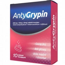 AntyGrypin dzień 500 mg + 150 mg + 50 mg, 10 tabletek musujących