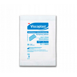 Viscoplast, kompresy jałowe z gazy, 17-nitkowe, 8-warstwowe, 5 cm x 5 cm, 3 sztuki