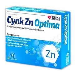 Cynk Zn Optima 15 mg Rodzina Zdrowia, 30 tabletek