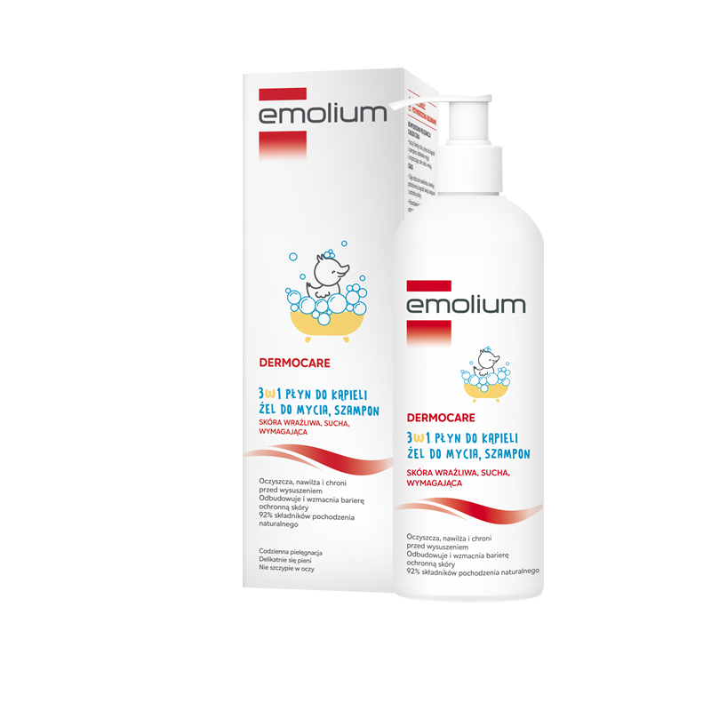 Emolium Dermocare 3w1 płyn/żel/szampon, 400 ml 