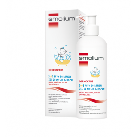 Emolium Dermocare 3w1 płyn/żel/szampon, 400 ml