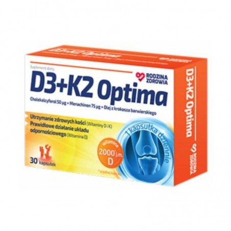 Rodzina Zdrowia D3 + K2 Optima, 30 kapsułek