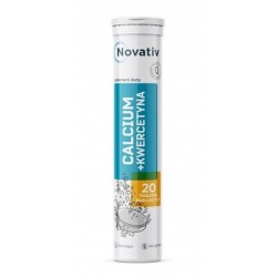 Novativ Calcium + Kwercetyna, O smaku cytrynowym, 20 tabletek musujących
