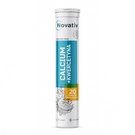  Novativ Calcium + Kwercetyna, O smaku cytrynowym, 20 tabletek musujących 