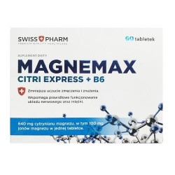 MAGNEMAX Citri Express + B6, 60 tabletek - suplement diety z cytrynianem magnezu