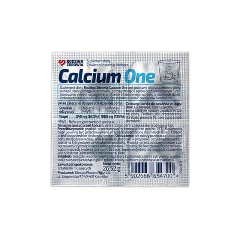 Rodzina Zdrowia, Calcium One, 12 tabletek musujących 